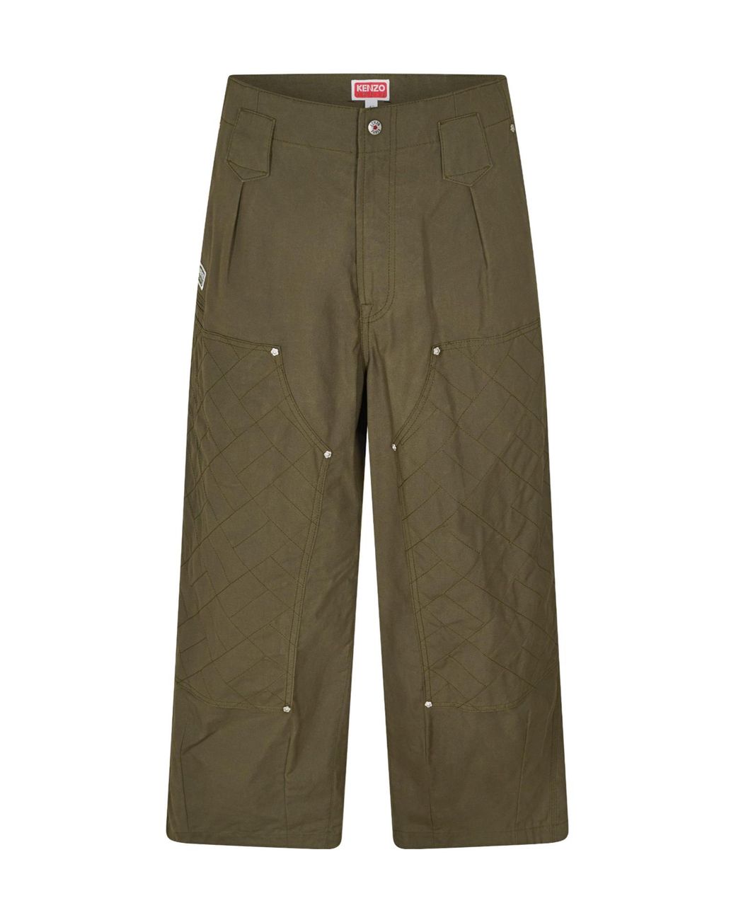 KENZO Green Workwear Wide-Leg Trousers for men