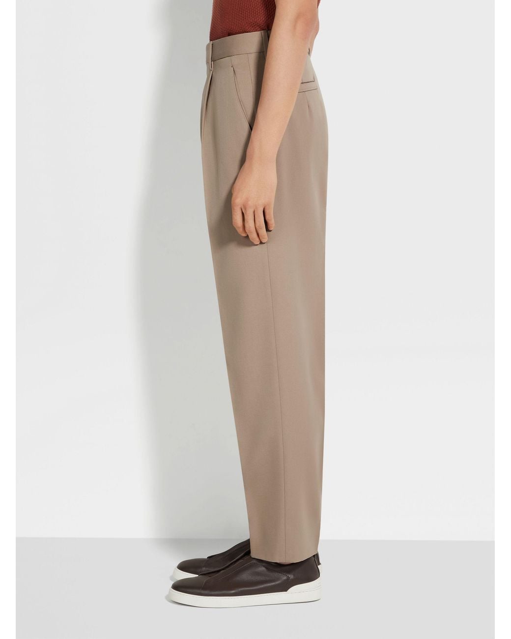 Zegna Natural Straight-Leg Tailored Trousers for men