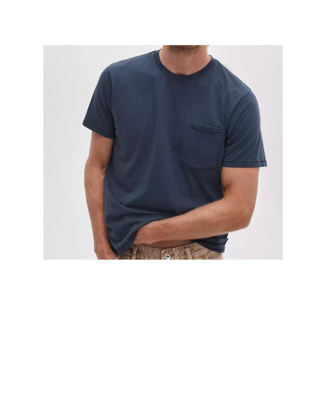 Rag & Bone Blue Apos;S Cotton Garment-Dyed Pocket T-Shirt for men