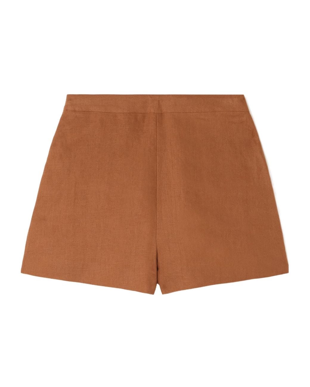 Posse Brown High-Waisted Linen Shorts