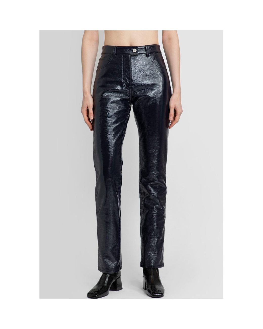 Courreges Blue Courrèges 5 Pockets Vinyl Effect Pants
