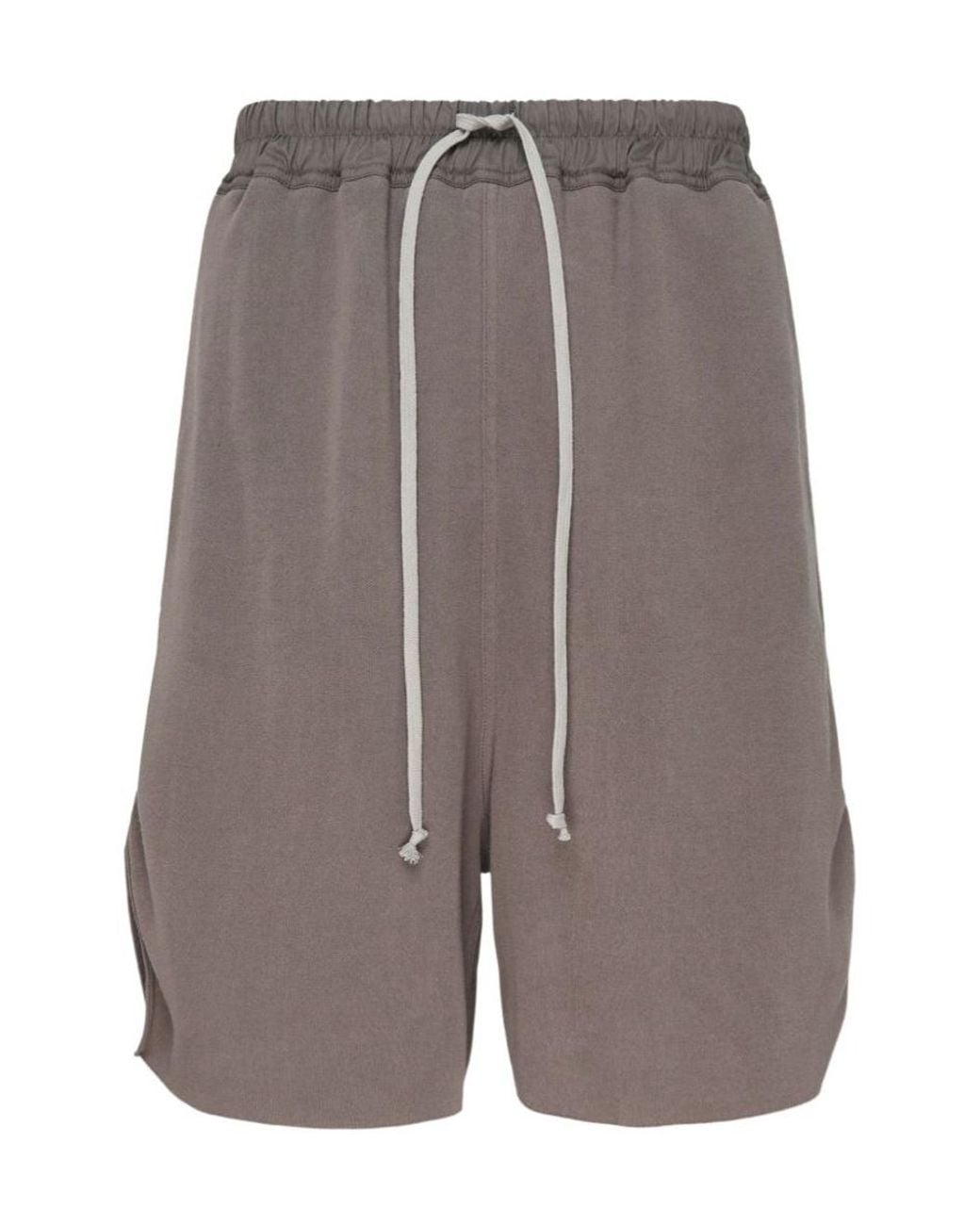 Rick Owens Gray Elastic Drawstring Waist Bermuda Shorts for men