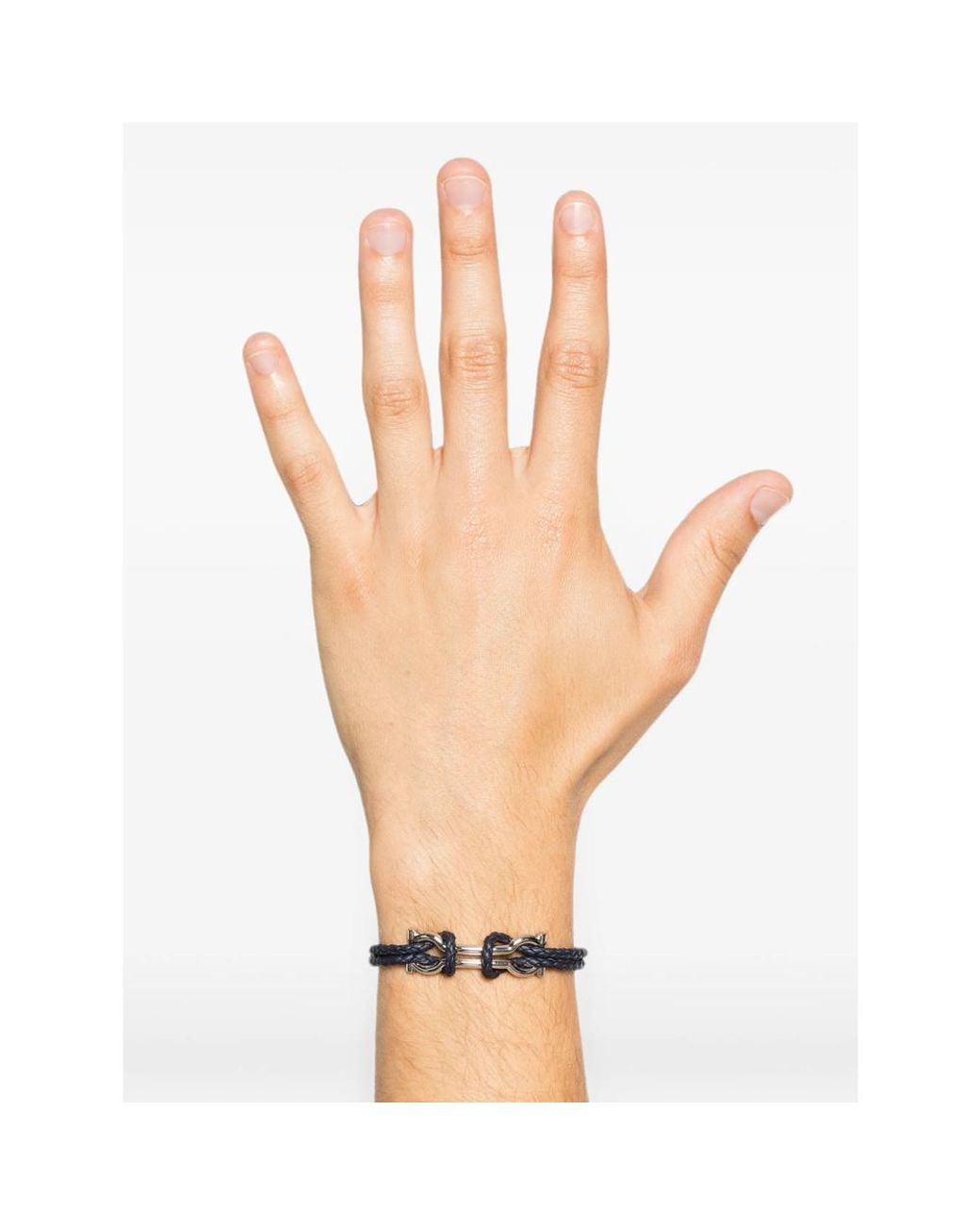 Ferragamo White Woven Bracelet for men