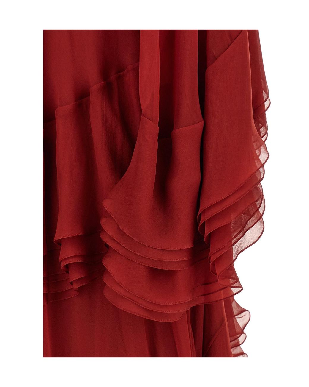 Alberta Ferretti Red Long-Sleeved Dress