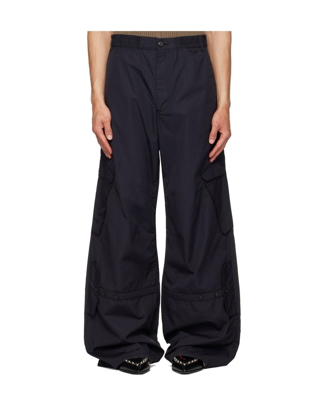 Egonlab Blue Pocket Cargo Casual Pants for men