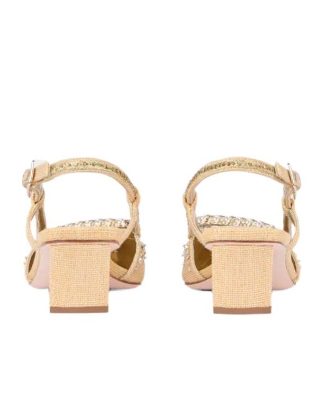 Roger Vivier Natural Crystal-Embellished Buckle Slingback Pumps