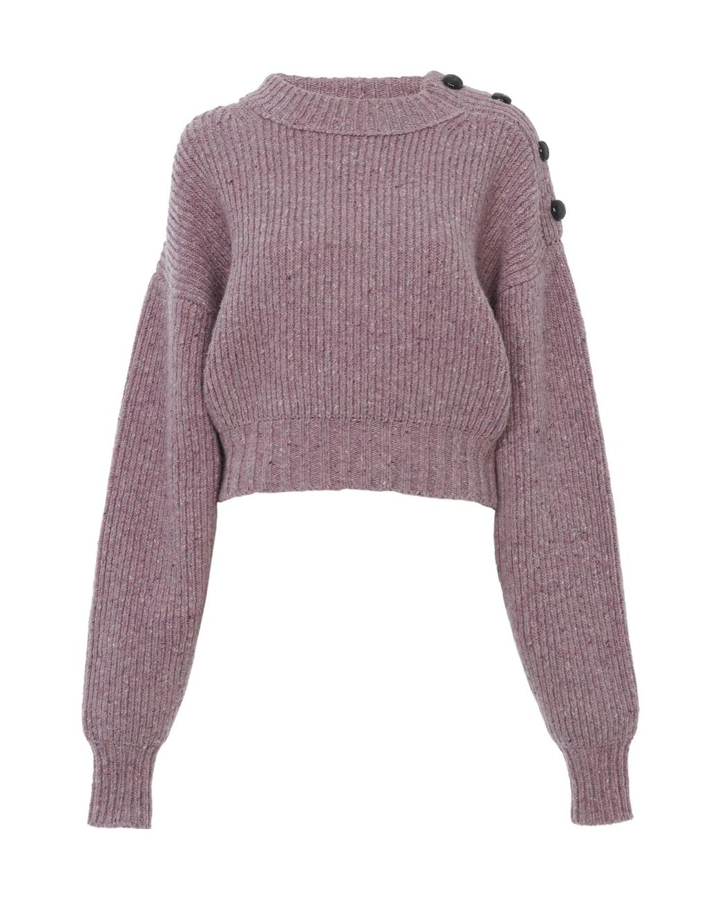 Chloé Purple Chloé Mock-Neck Cropped Knit Jumper
