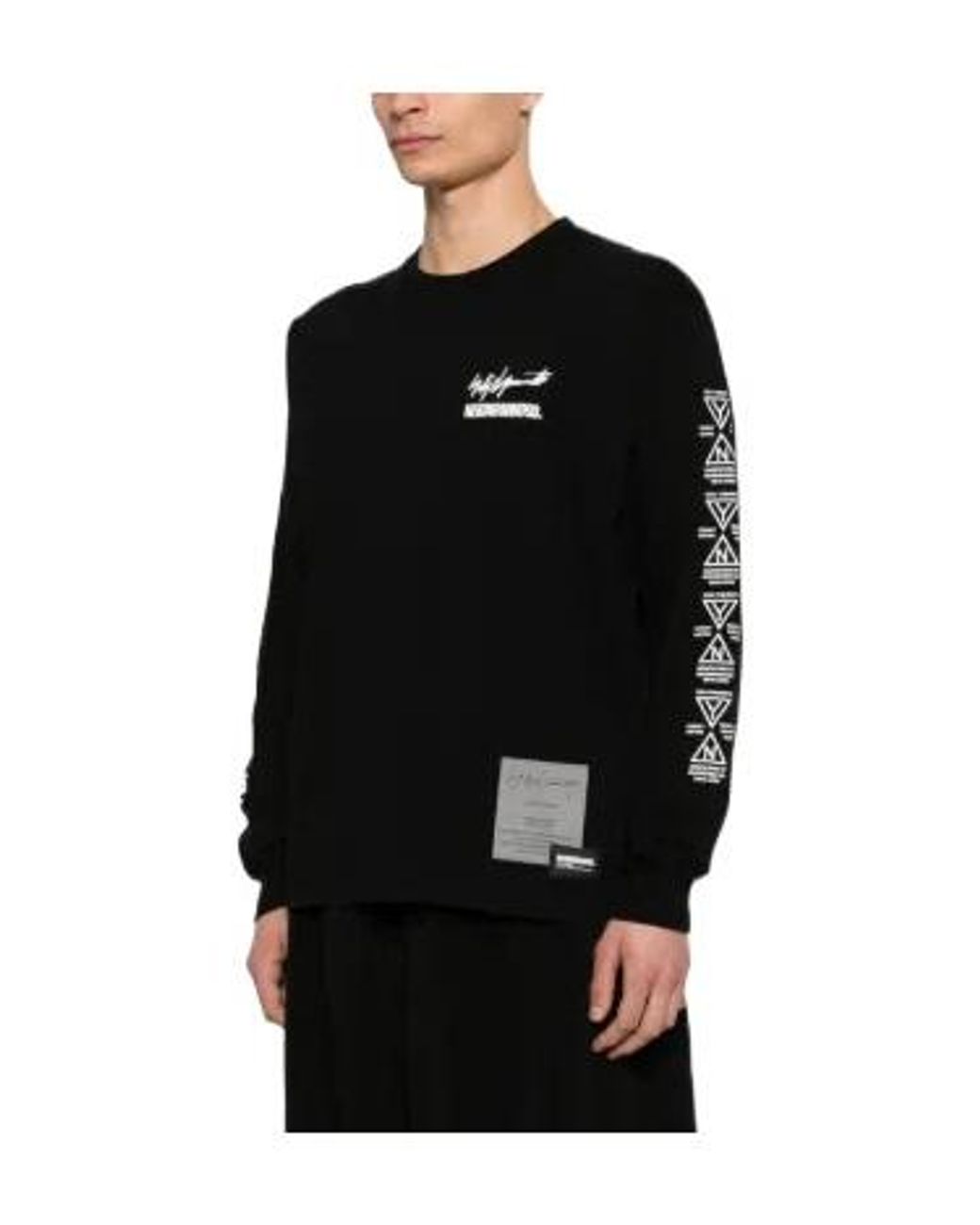 Yohji Yamamoto Black X Neighborhood Logo Printed Sweatshirt for men