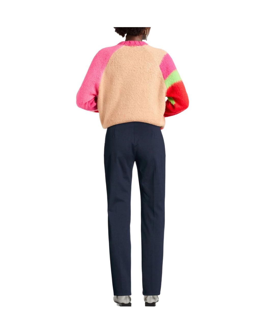 Max Mara Blue Solid Stretch Slim Pants