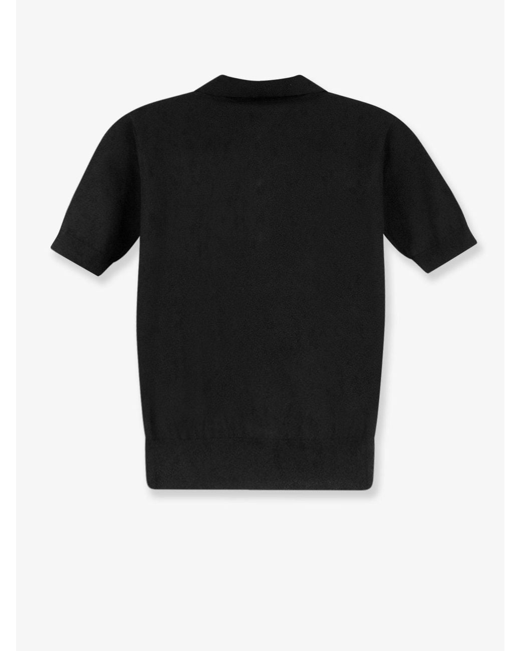 Max Mara Black Short-Sleeved Knit Polo Shirt