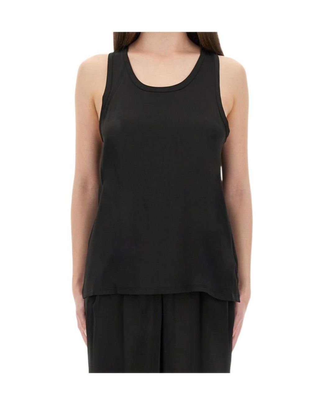 MICHAEL Michael Kors Black Satin Racerback Tank Top