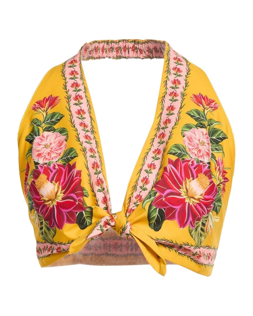 Farm Rio Orange Floral Sleeveless Camisole Crop Top