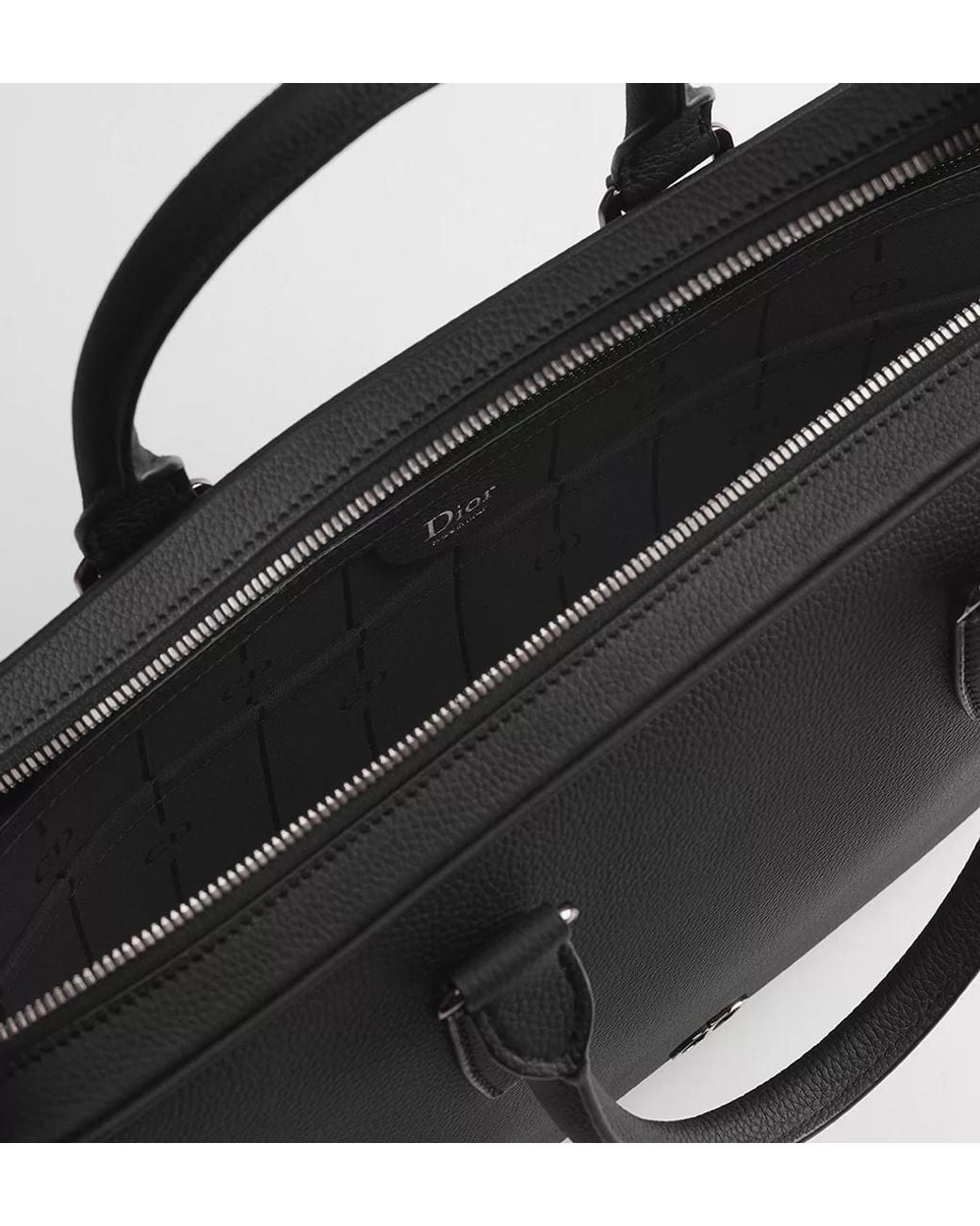 Dior Black Cd Icon Zipped Briefcase for men
