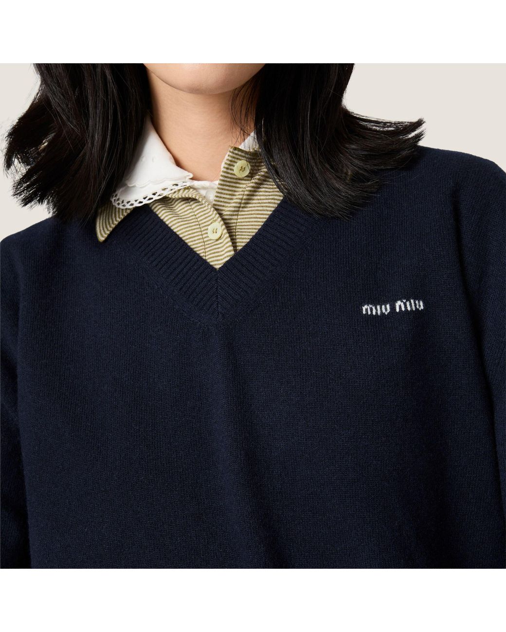 Miu Miu Blue Wool And Cashmere Sweater