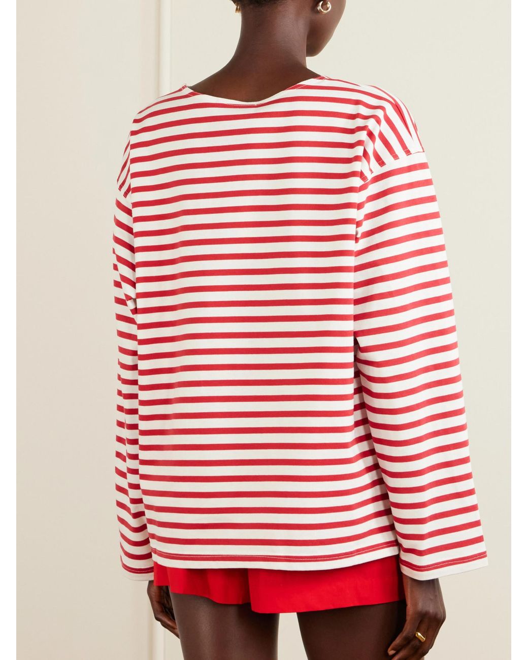 Matteau Red Breton Striped Cotton-Jersey T-Shirt