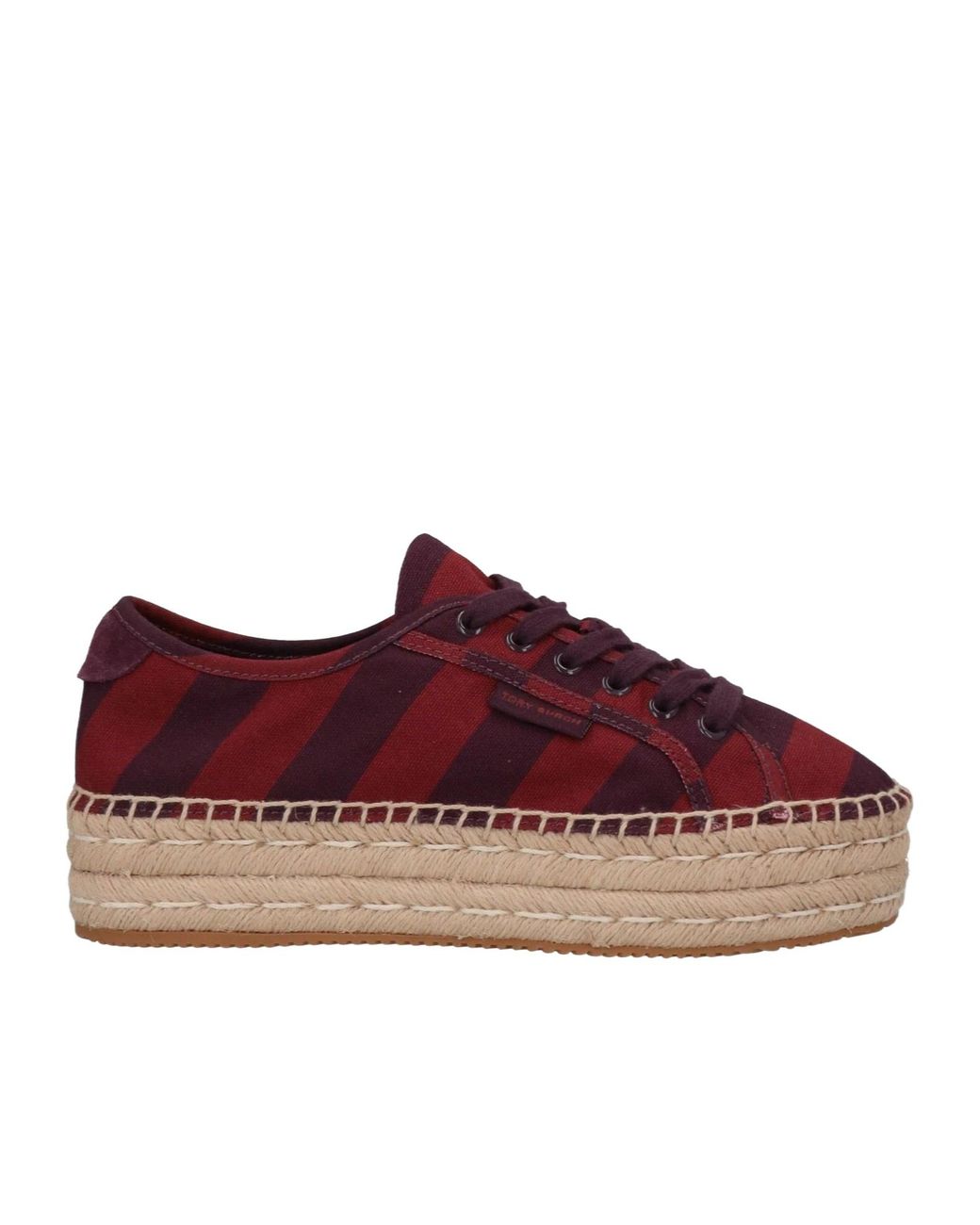 Tory Burch Red Round-Toe Low-Top Casual Shoes