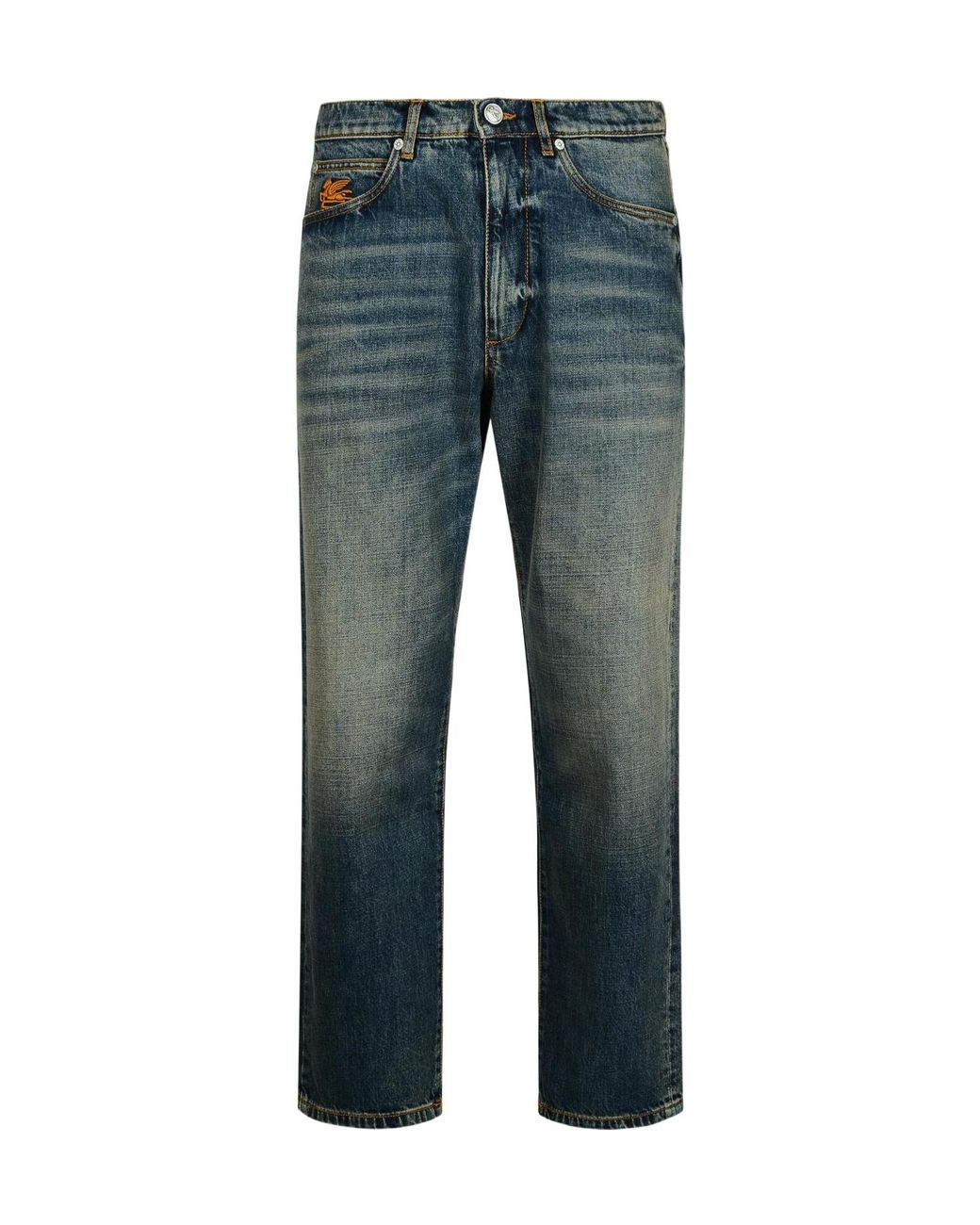Etro Blue Vintage Effect Jeans for men
