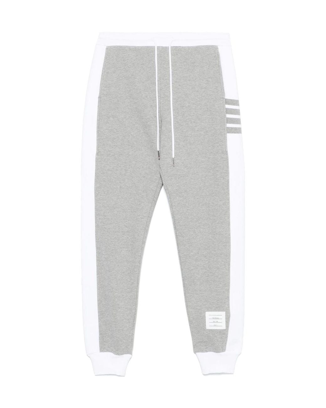 Thom Browne Gray Mid-Rise Jersey Track Trousers for men