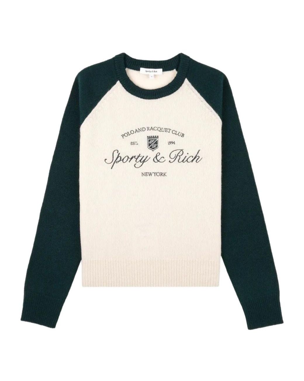 Sporty & Rich Blue Long-Sleeved Knitted Sweater