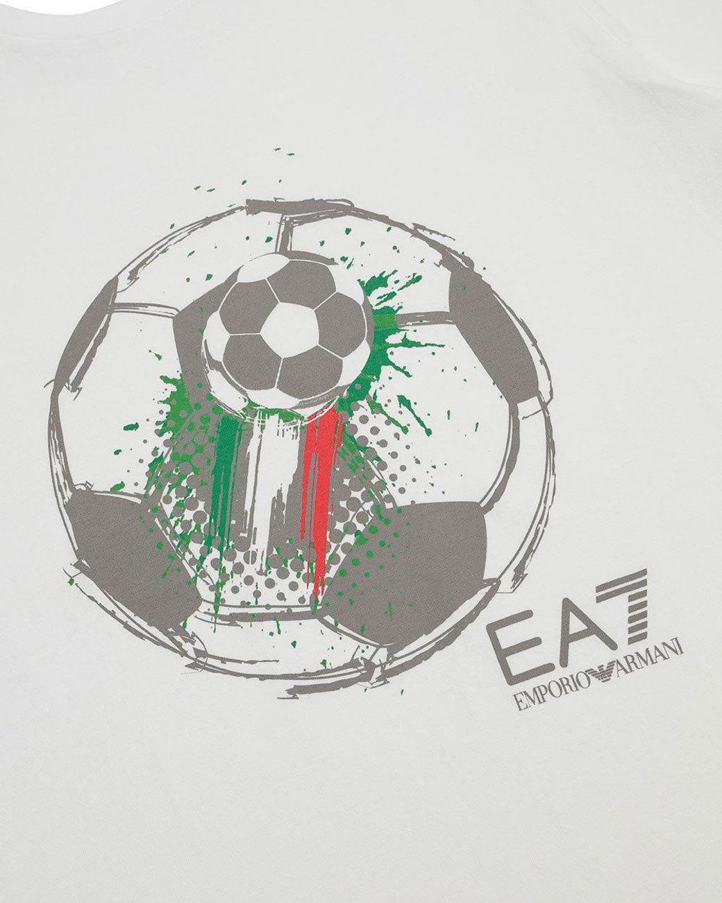 EA7 White Logo T-Shirt With Round Neck for men