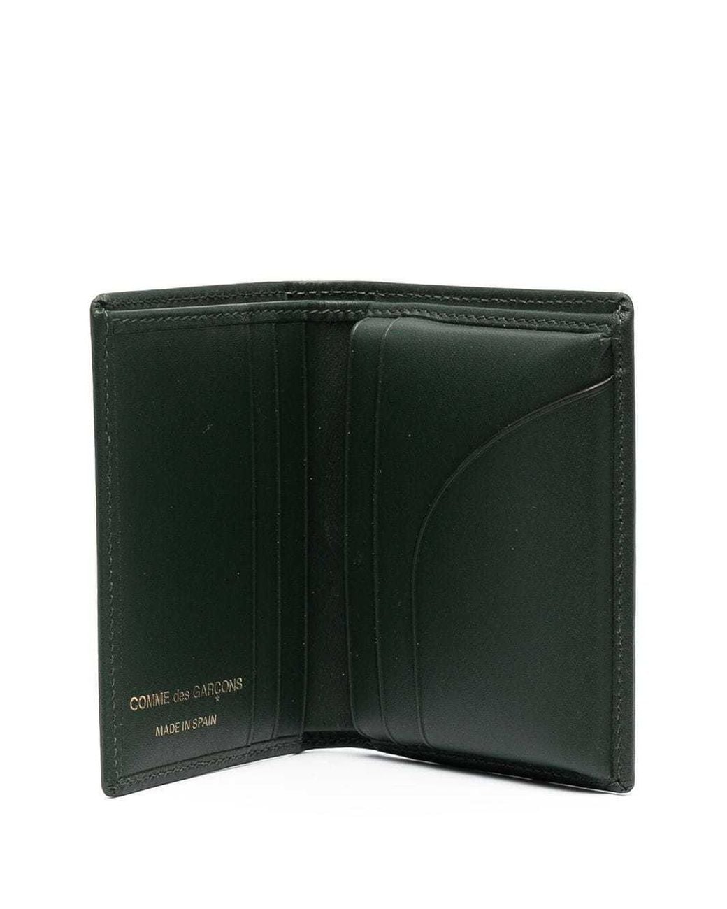 Comme des Garçons Green Leather Folded Wallet for men