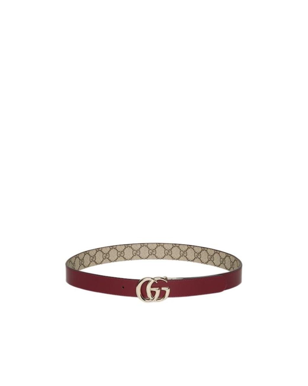 Gucci White Reversible Gg Marmont Wide Belt