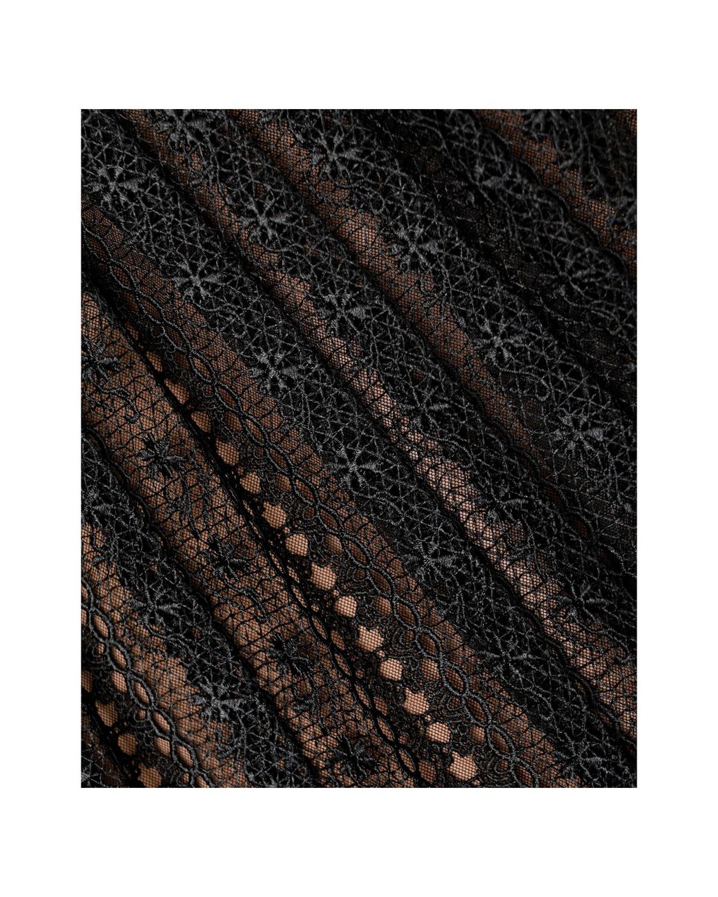 Self-Portrait Black Organza Lace Midi Skirt