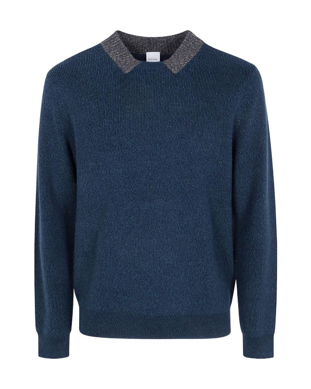 Paul Smith Blue Ribbed-Knit Sweater for men