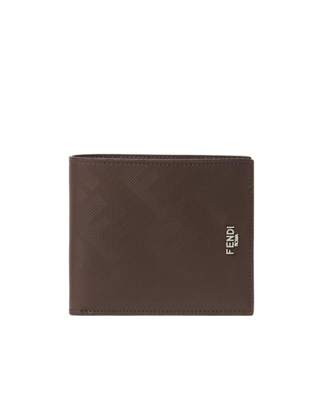Fendi Brown Shadow Bi-Fold Wallet for men