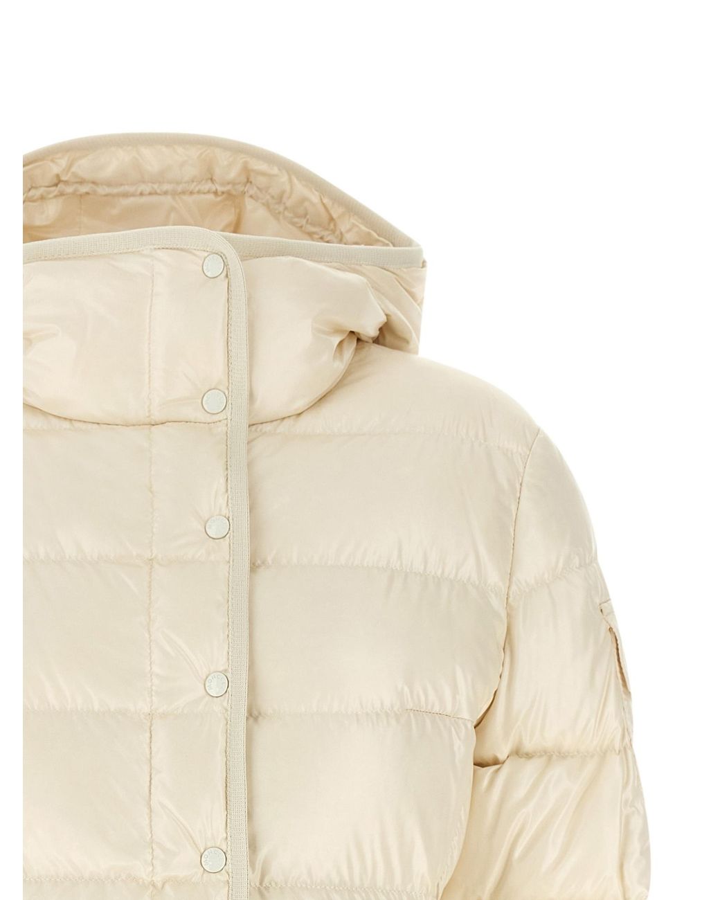 Moncler Natural Barante Hooded Short Down Jacket