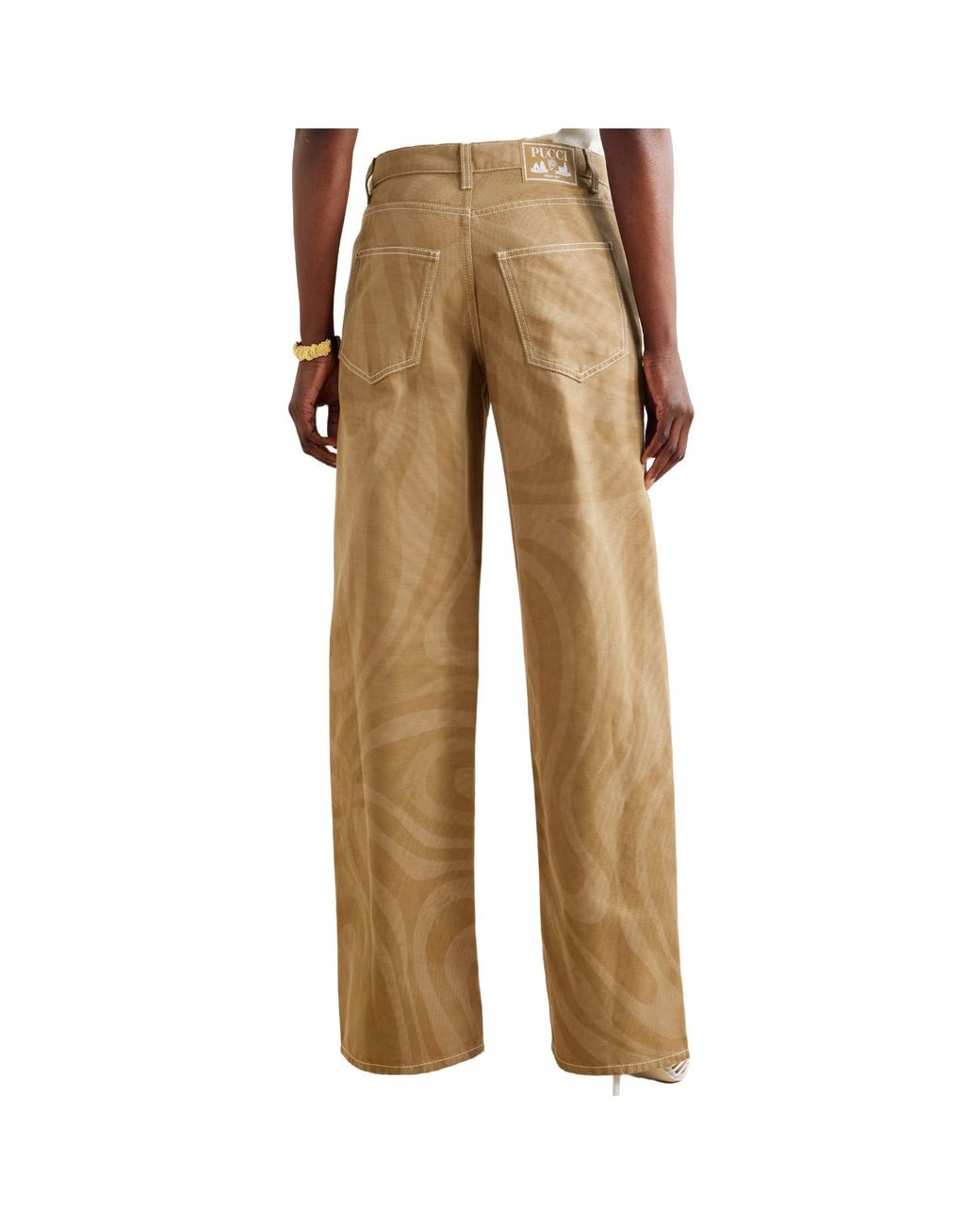 Emilio Pucci Natural Printed Cotton-Canvas Wide-Leg Pants