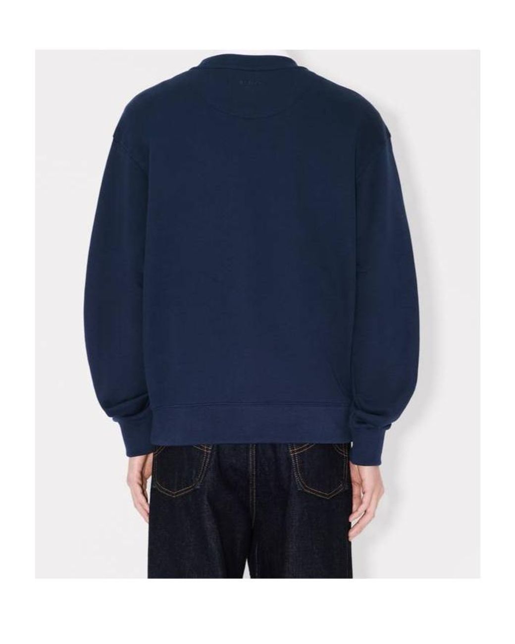 KENZO Blue Boke Flower Logo Patch Crewneck Sweatshirt for men