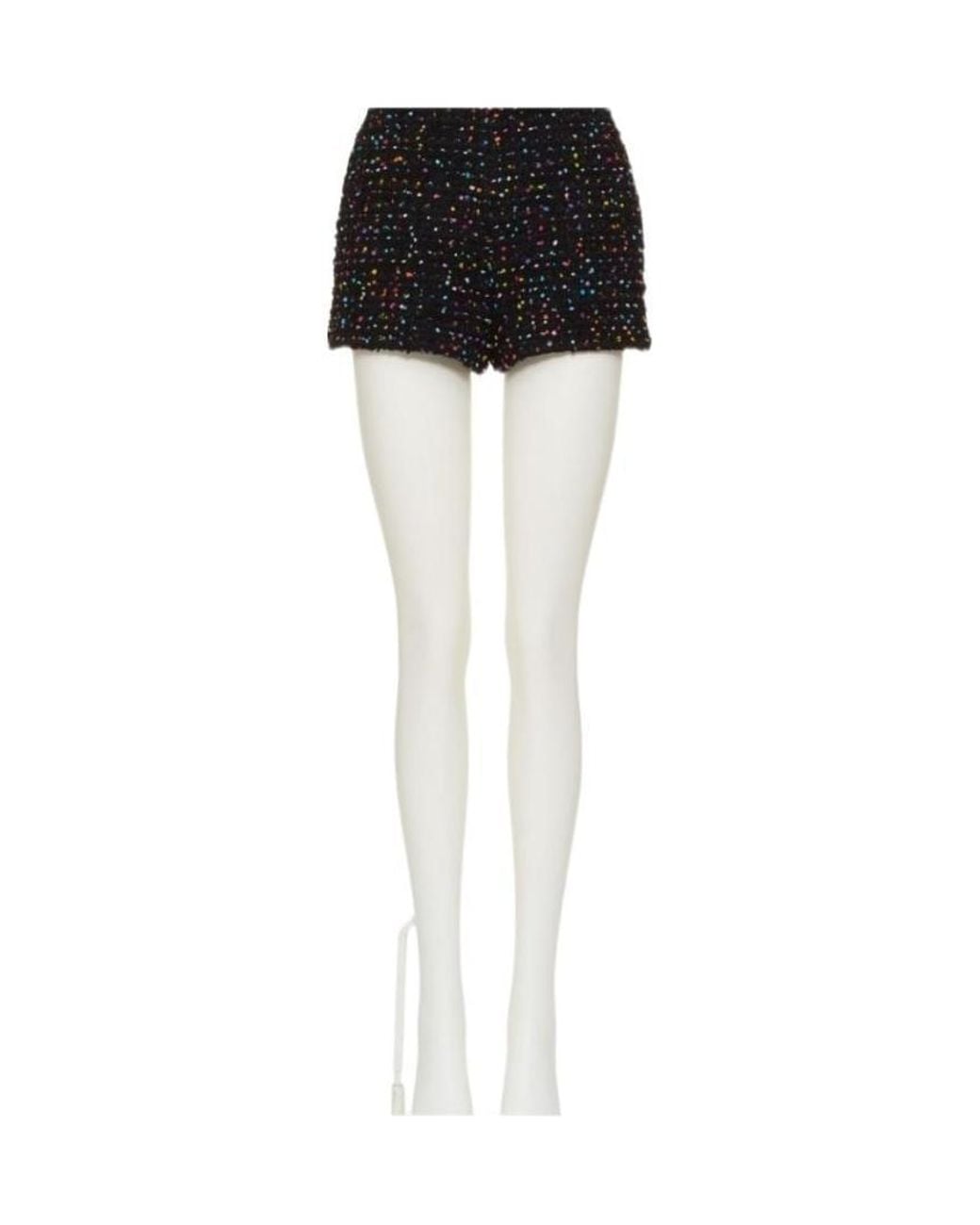 Valentino Black Speckled Tweed Shorts