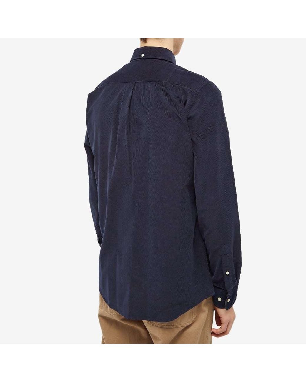 Barbour Blue Buttoned Long-Sleeved Shirt for men