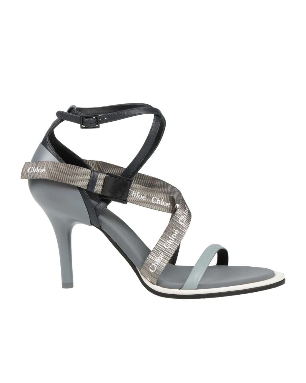 Chloé White Round-Toe High-Heel Sandals