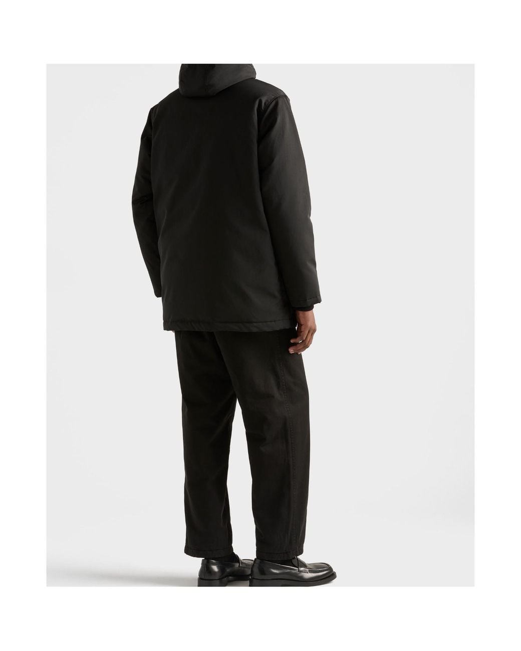 Prada Black Medium-Weight Technical Fabric Down Jacket for men