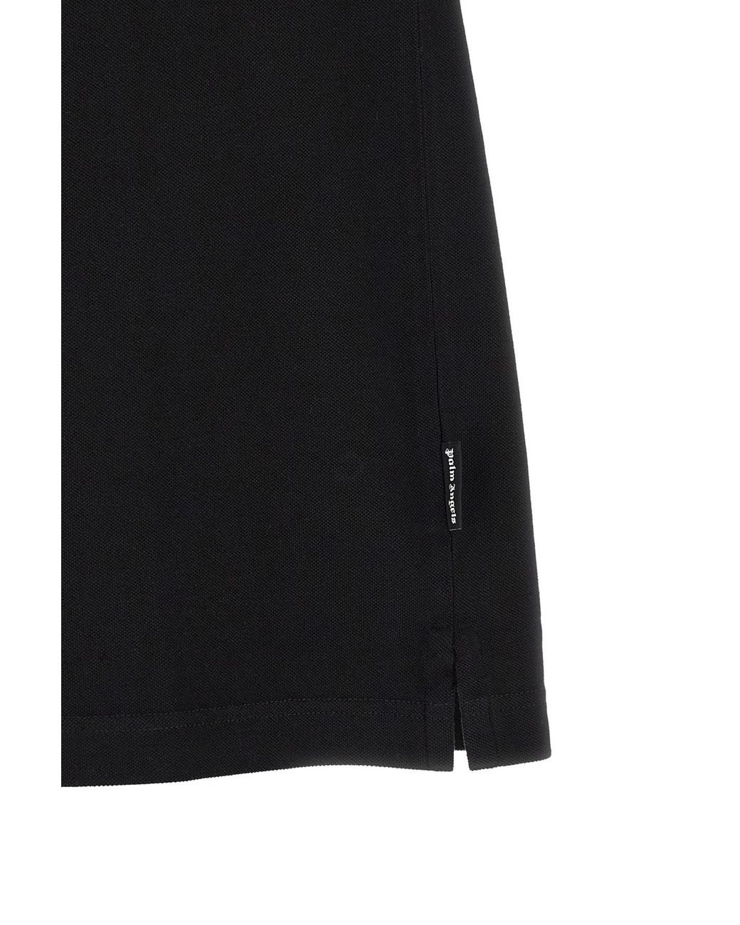 Palm Angels Black Logo Patch Polo Shirt for men