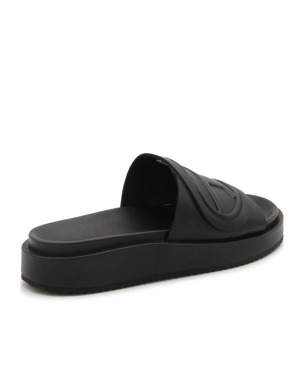 DIESEL Black Sa-Slide D Oval W Logo Embossed Slides for men