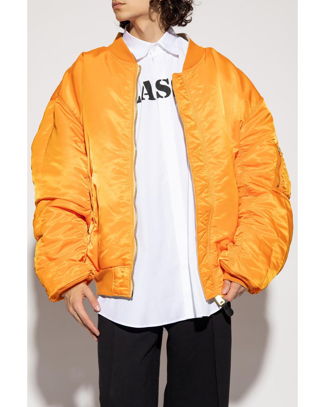 Vetements Natural Logo-Zip Bomber Jacket for men