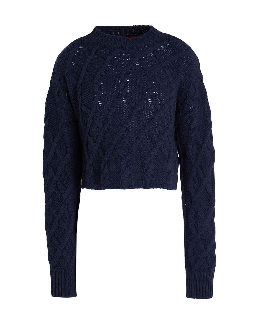 MAX&Co. Blue Ribbed Crew Neck Sweater