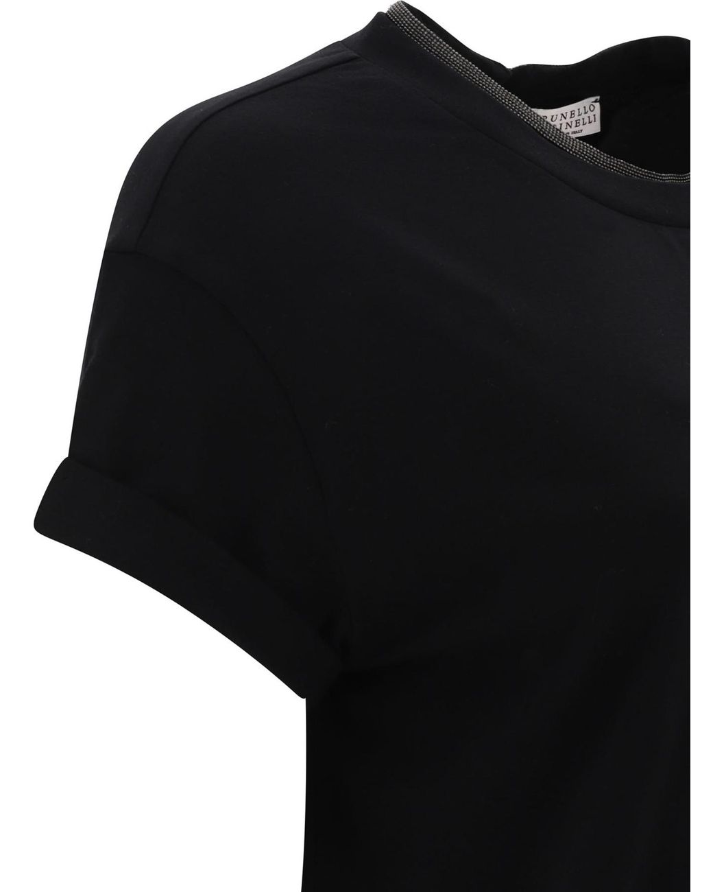 Brunello Cucinelli Black Cotton T-Shirt