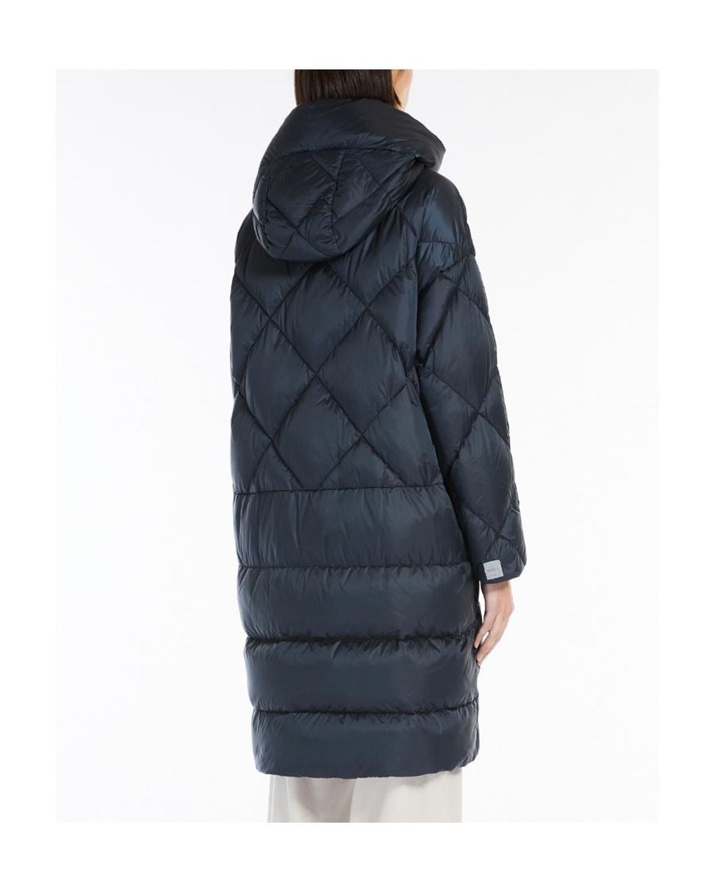Max Mara Blue Logo Hooded Down Jacket