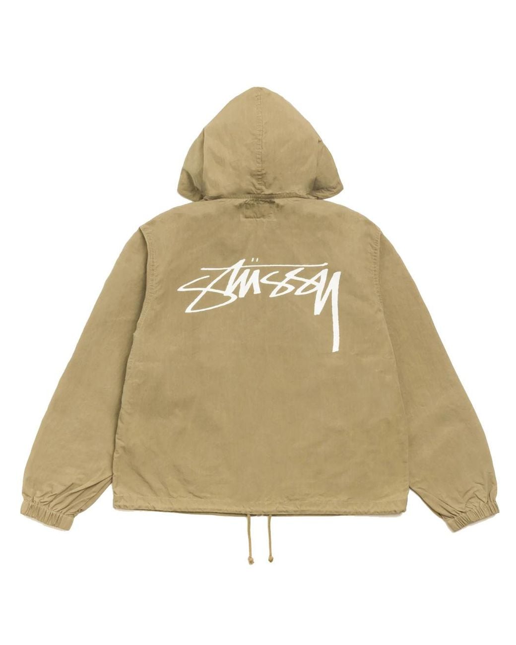 Stussy Natural Stüssy Logo Zip Hooded Jacket for men