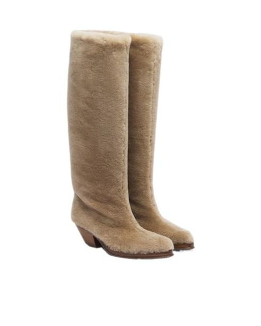 Gabriela Hearst White Shearling Knee-High Boots