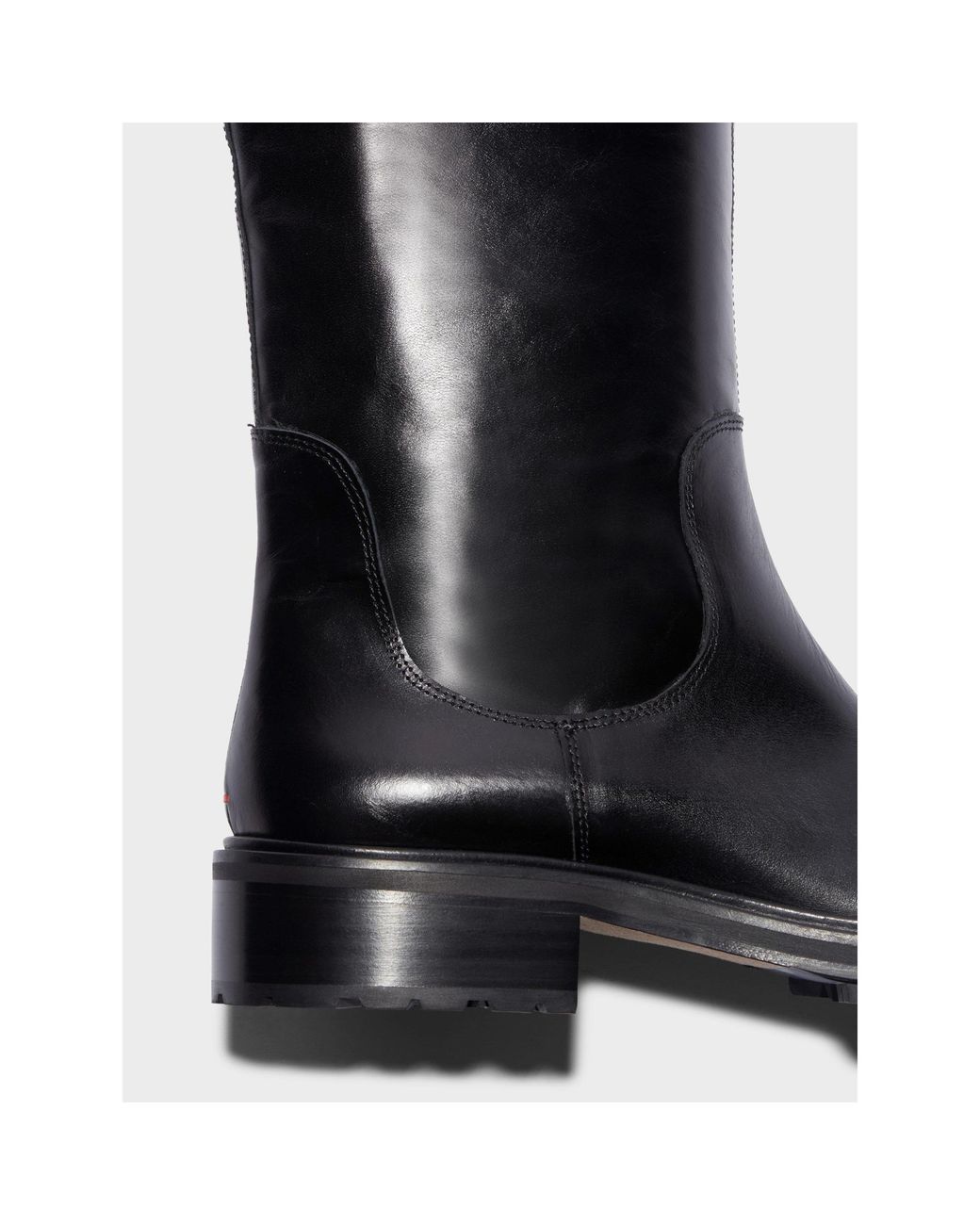 Aeyde Black Solid Color Knee High Boots