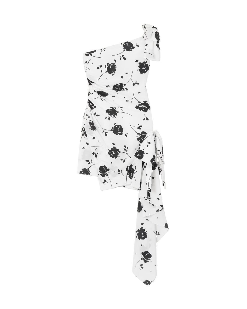Alessandra Rich White One-Shoulder Dress