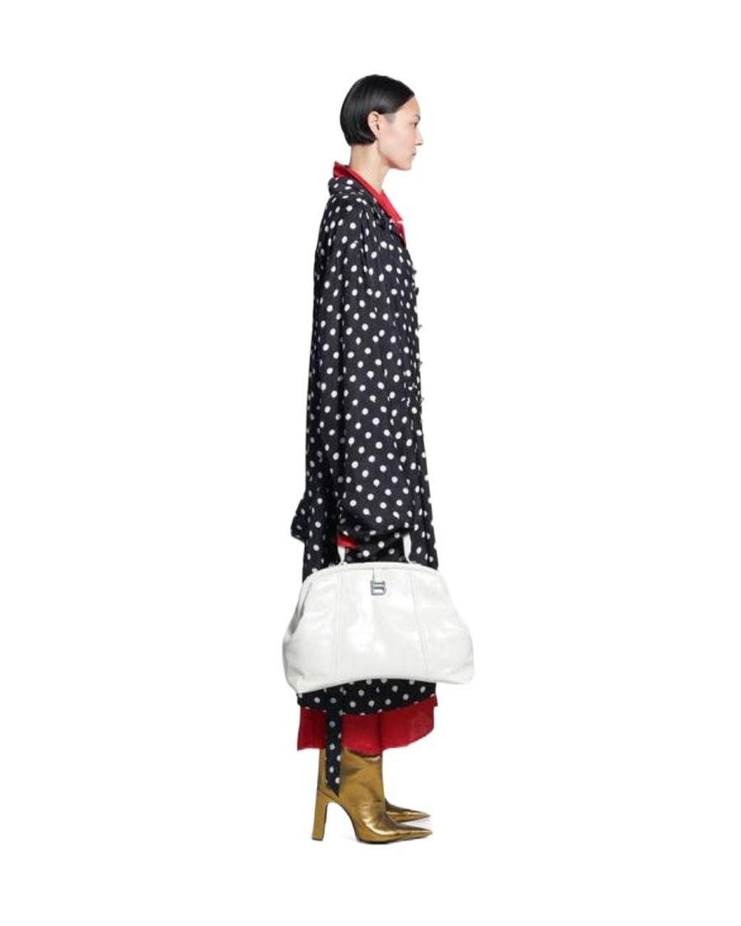 Balenciaga Red Spray Dots Reversible Coat Dress