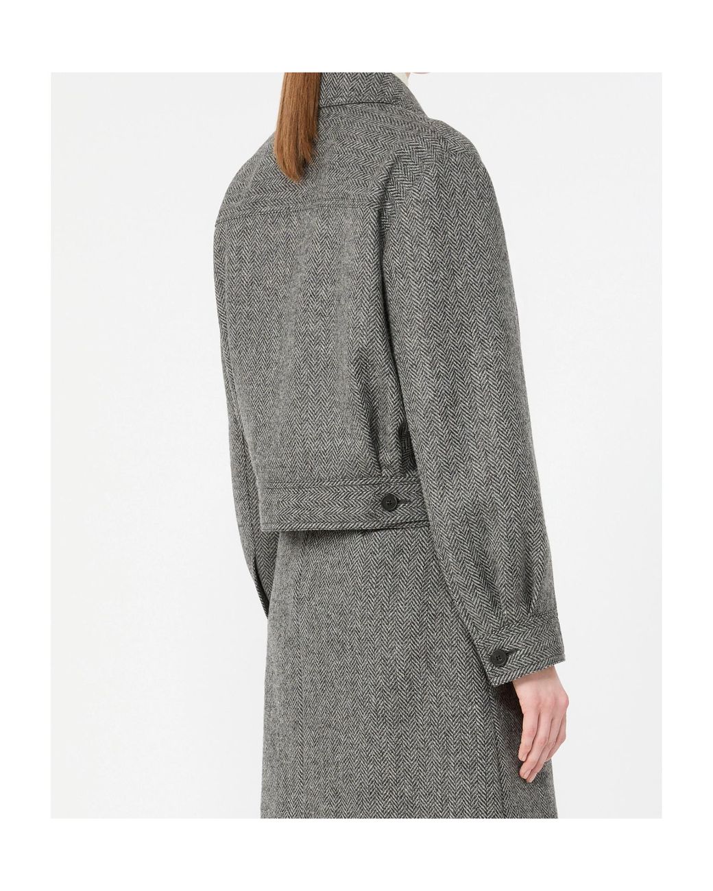 Weekend by Maxmara Gray Chevron Collared Jacket