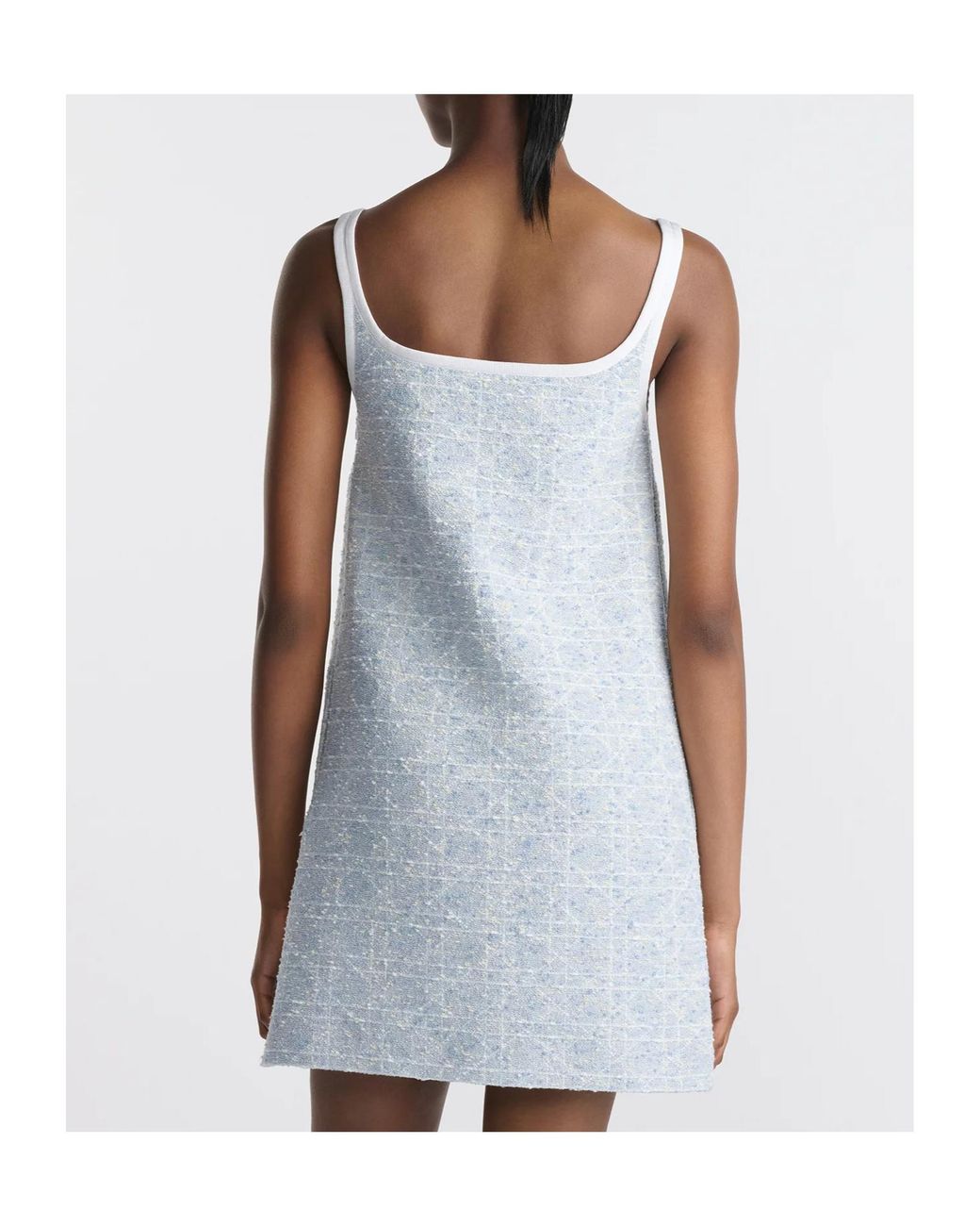 Dior Short Flared Cannage Dress in Blue | Lyst