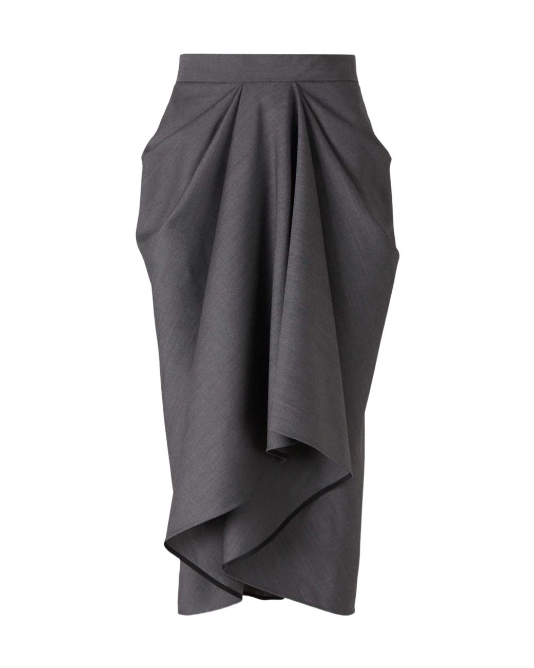 Givenchy Gray Draped Midi Skirt